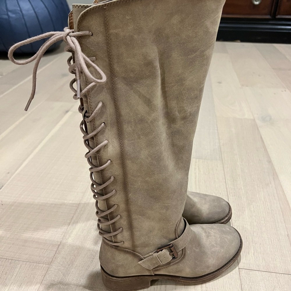 Tan riding boots
